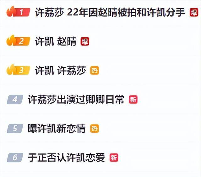 艺人许凯被曝恋情，许荔莎称其因赵晴介入分手，于正回应